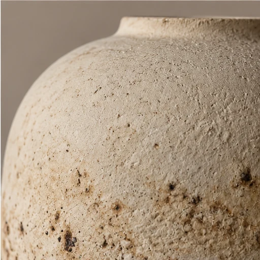 Textured stoneware vase, detail view